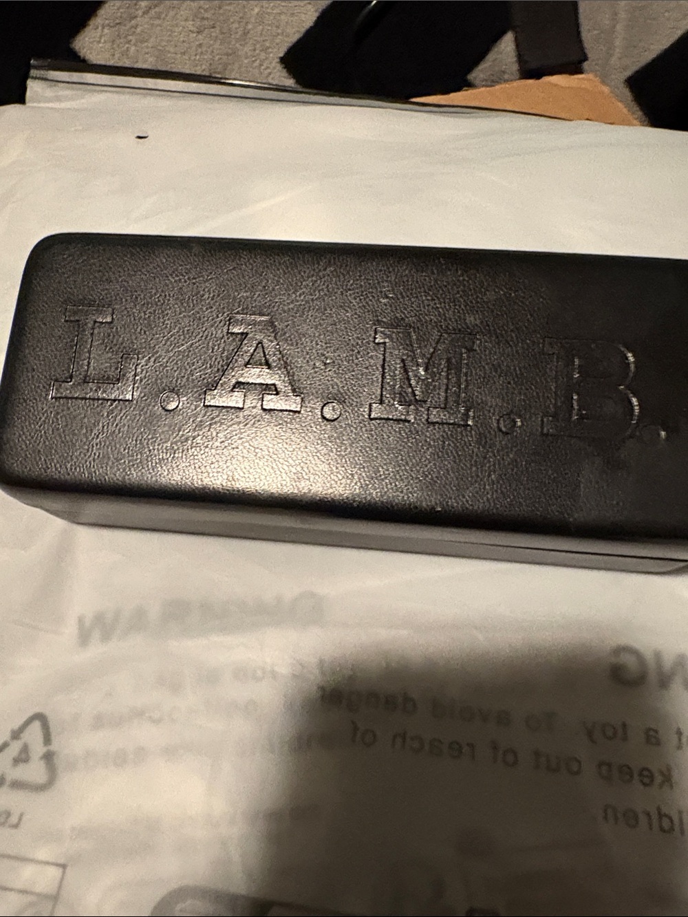 L.A.M.B. Black Embossed Eyeglass Case